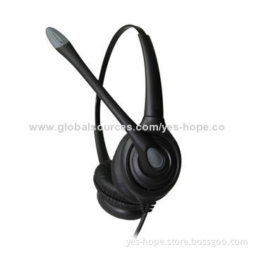 Binaural professional call center headset with QD coil cable and muteNew